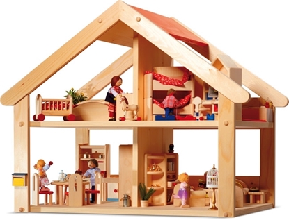 natural wood dolls house