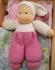Picture of Little doll white & pink terry 26 cm