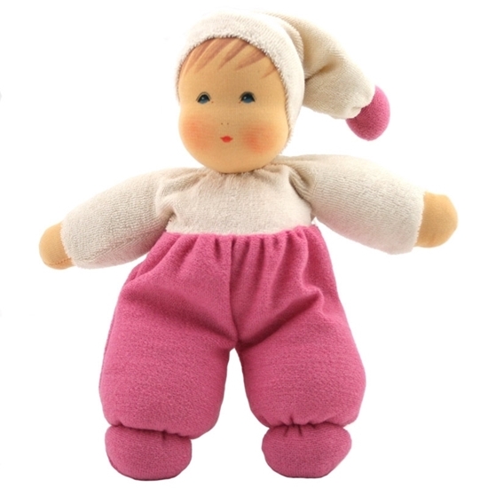 Picture of Little doll white & pink terry 26 cm