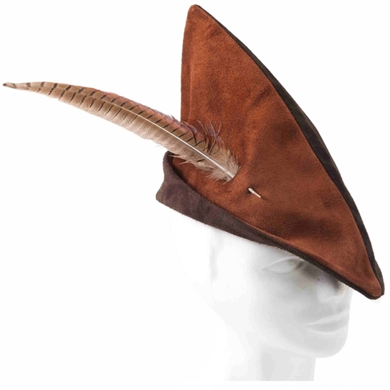 Leather feather hat, Robin Hood style