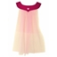 Prinsessencape bestaande uit een fuchsia roos bovenstukje waarop in het midden een lichtroos kroontje gedrukt is. Aan dit bovenstukje hangt een voile van roze tule.