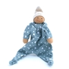 Nanchen star doll with a soft blue knit body covered with white stars.