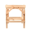 Vue arrière de la table de rempotage enfant en bois de pin massif avec plan de travail et étagère de stockage