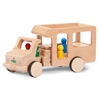 Wooden toy motorhome add-on with wooden lorry basic model long forming together a motorhome with furniture and 2 figures.
