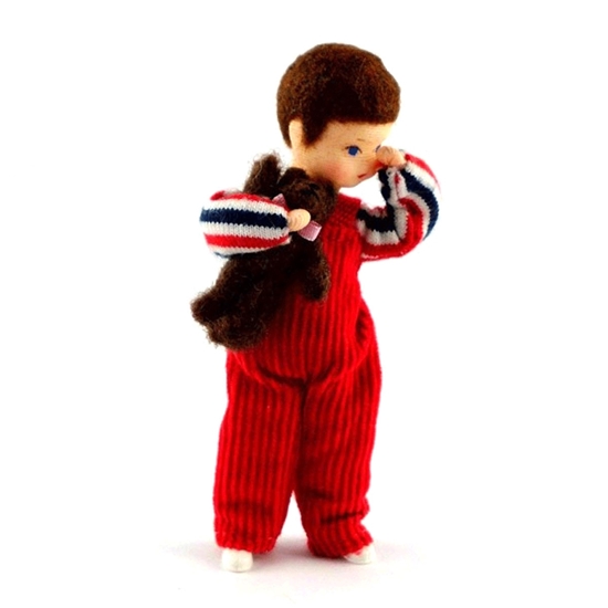Picture of Erna Meyer Ben little dollhouse boy with bear