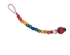 Fopspeenketting met houten veelkleurige kralen, draagt als clips het Gluckskafer lieveheersbeestje.