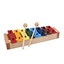 Veelkleurige houten kinder xylofoon Voggenreiter met klankbord en 2 houten hamertjes.