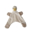 Doudou plat canard en velours de coton blanc bio avec bec jaune.